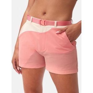 Outdoor Voices RecTrek shorts, S, oatmeal/lantana/Venice